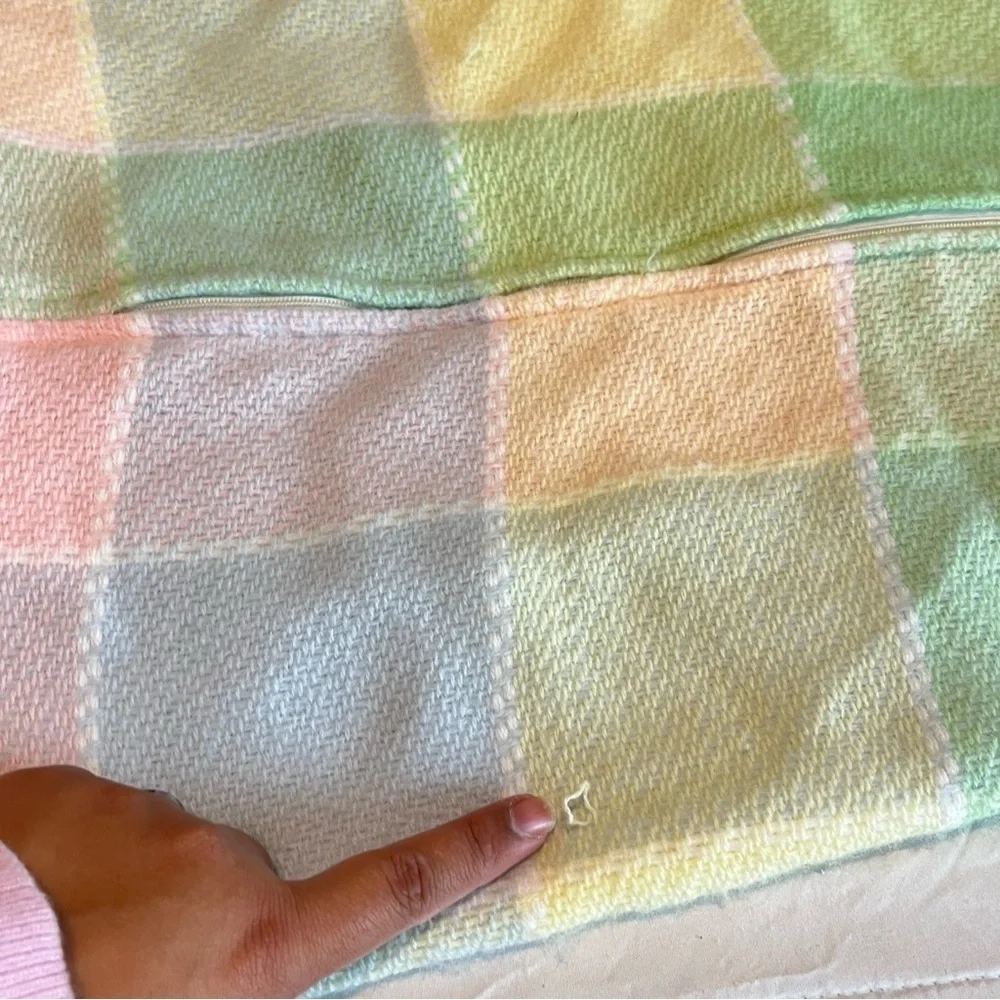 Vintage Cottagecore Handwoven Pastel Plaid Infant Sleeper The Three Weavers